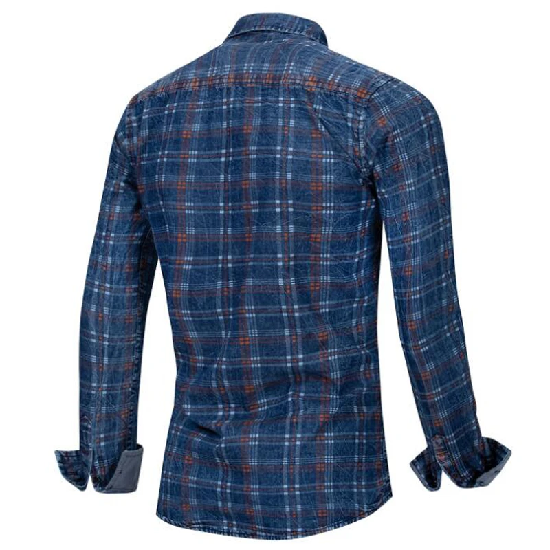 Мужские рубашки весна-осень клетчатые мужские высокое качество хлопок длинный