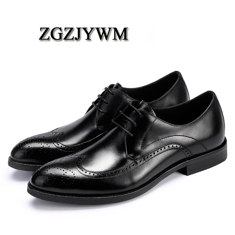 ZGZJYWM новые дышащие резные классические деловые на шнуровке