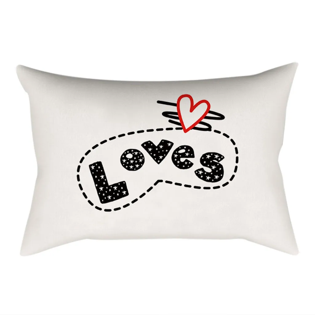 Супер мягкий креативный чехол для подушки с буквенным принтом короткий плюшевый