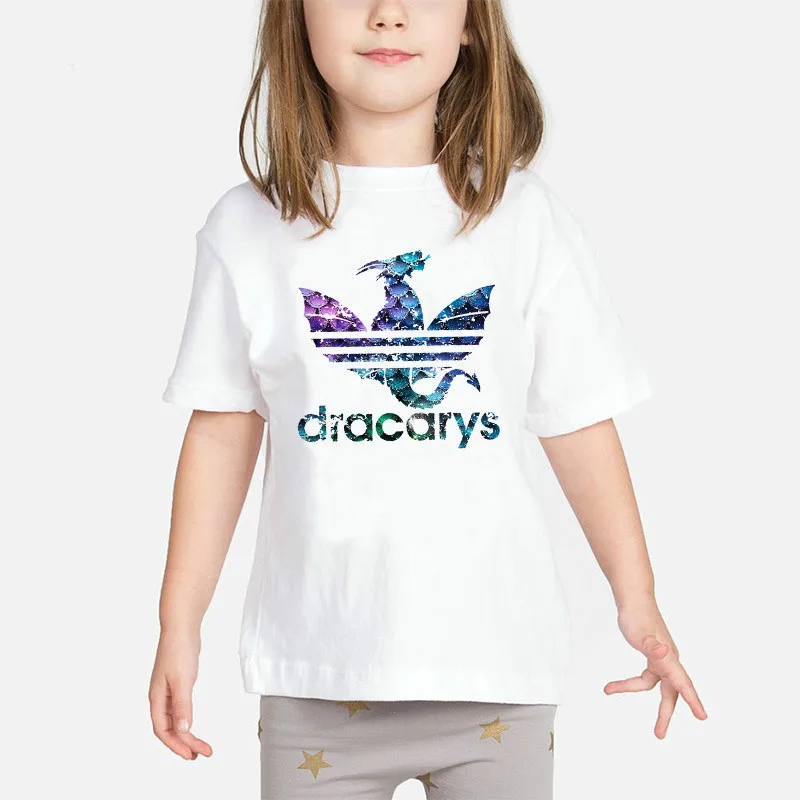 Dracarys/футболка для маленьких девочек коллекция года, детская одежда «Игра Престолов Дейенерис» Детская летняя футболка «Мама дракона» костюм Khaleesi - Цвет: G5081-13