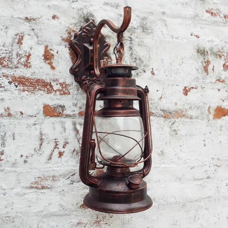 Керосиновая лампа настенная лампа в европейском стиле тип E27, изготовленное по восстановленным древним технологиям стены Бар, создает Эфект старины, отлично подходит для ламп и светильников, освещение для коридора лампа балкон