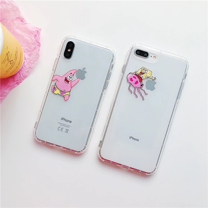 Мультяшная Милая Улица Сезам Элмо печенья чехол для iPhone X Xs max XR 6 S 7 8 plus губка детский воздушный прозрачный, мягкий чехол coque