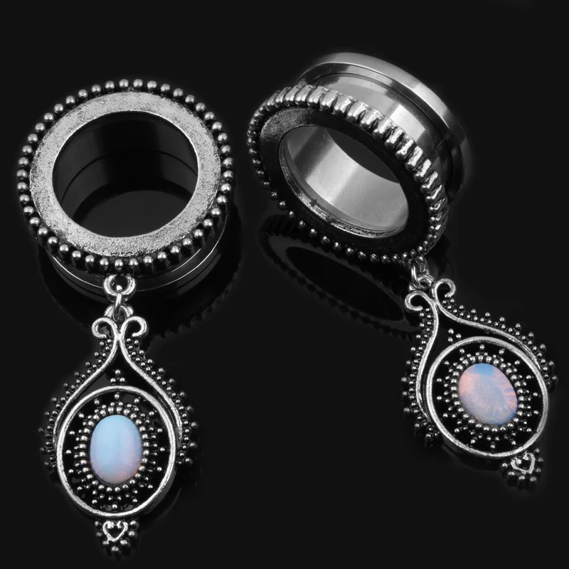 Женские Висячие Заглушки для ушей и туннели из нержавеющей стали серьги растяжки