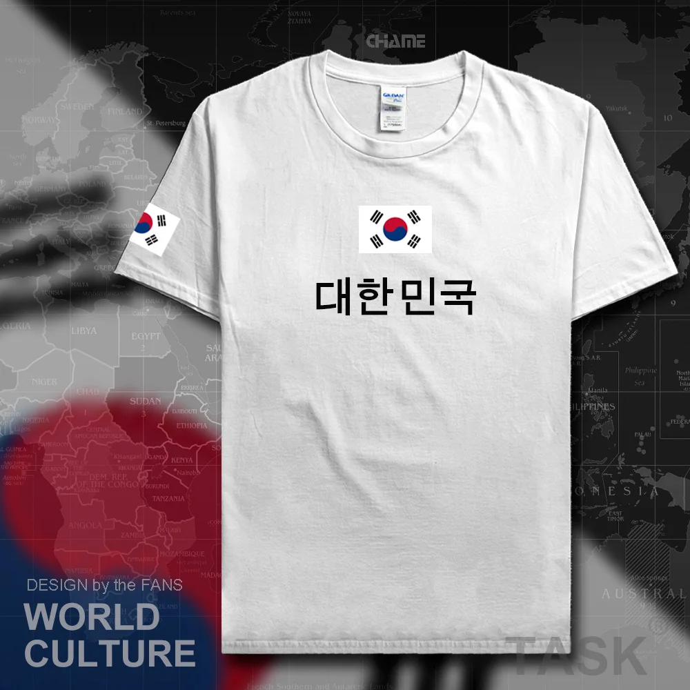 Футболки из Южной Кореи для мужчин KOR, футболки из Джерси, хлопок, футболка для поклонников встреч, одежда для фитнеса, корейский флаг