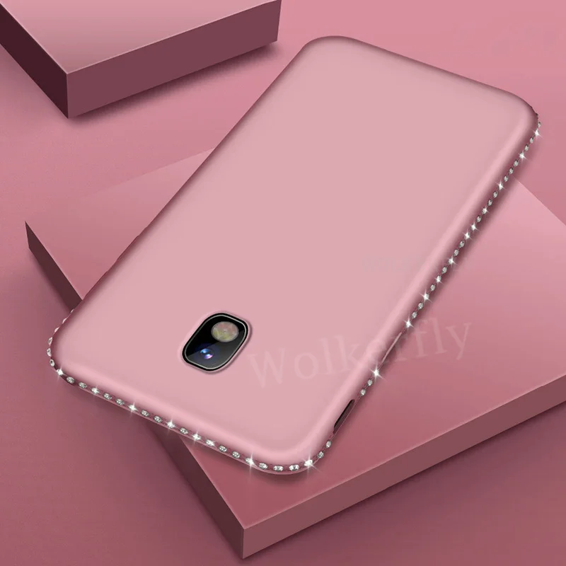 Мягкий чехол для samsung Galaxy A7 A8 A6 S8 S9 плюс J8 J6 J4 A5 A7 A3 J5 J7 J3 S7 край на Note 9 8 Bling Fundas - Color: Rose gold