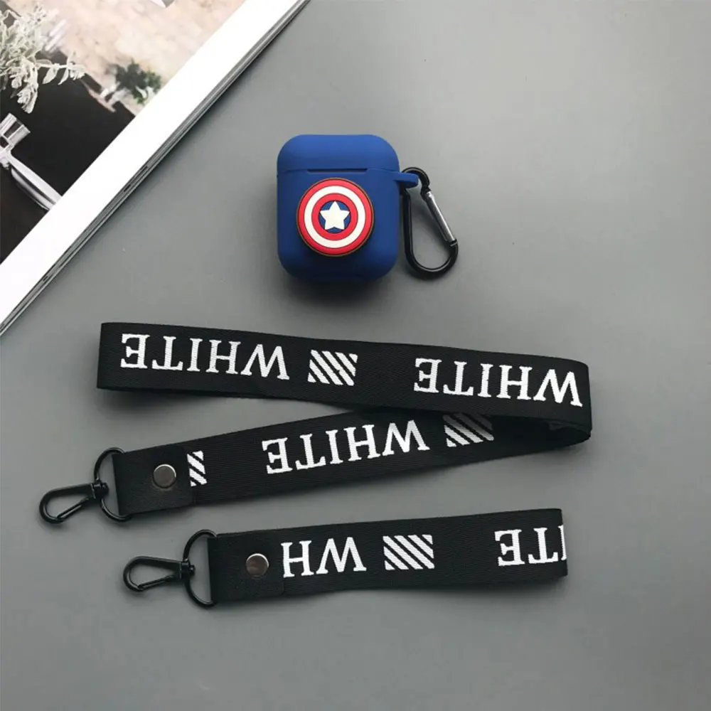 Силиконовый беспроводной чехол для наушников Marvel Super Hero, Bluetooth, защитный чехол для Airpods, аксессуары для Apple Airpods Char