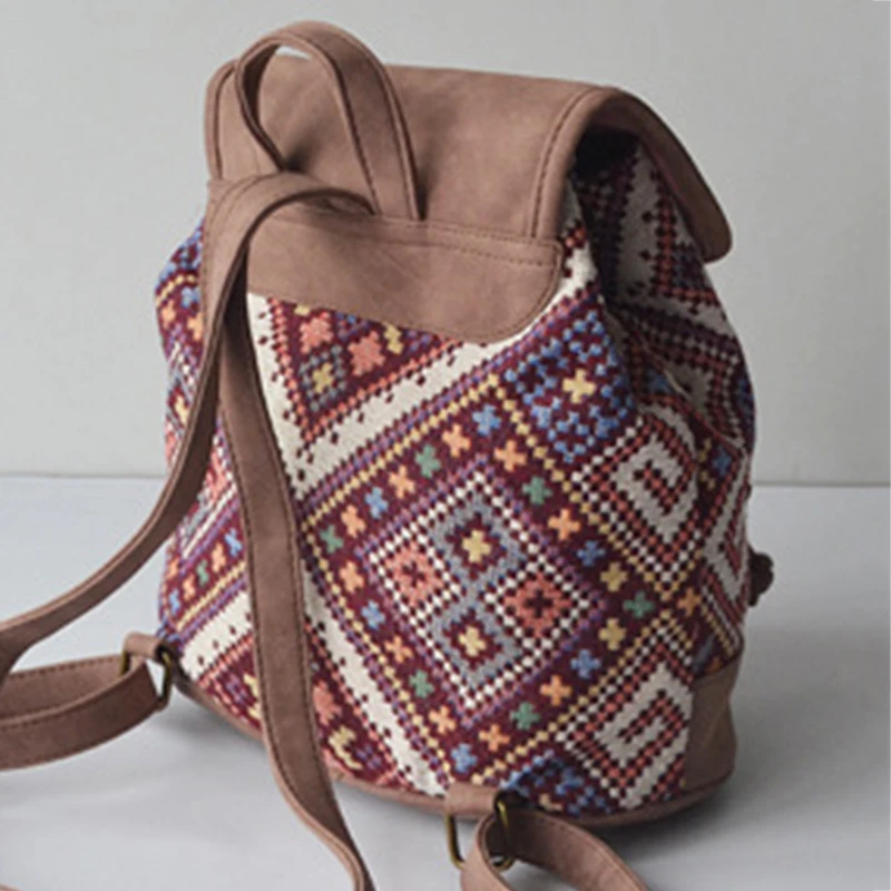 Национальный женский рюкзак Mochila Fashion Ruckssack для девочек винтажный через плечо