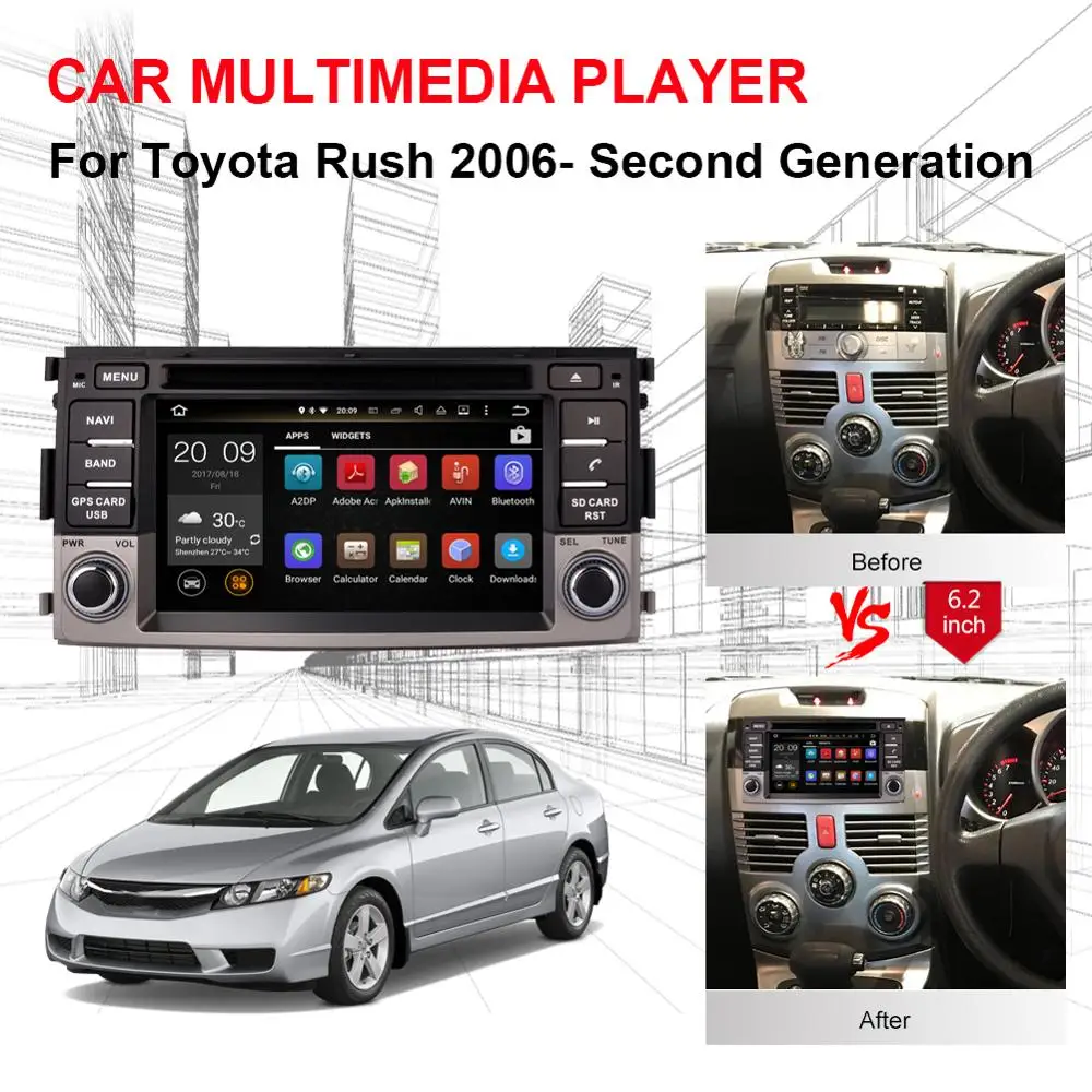 Android 8 0 Восьмиядерный 4 Гб ОЗУ автомобильный DVD мультимедийный плеер с GPS