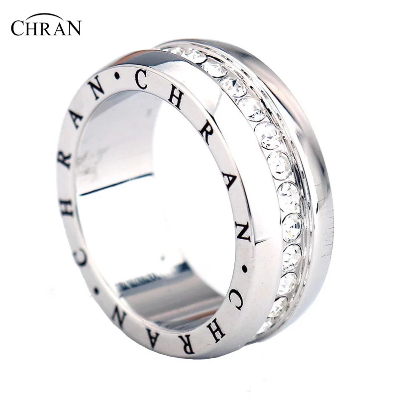 Chran, изысканные серебряные свадебные кольца с кристаллами для женщин, Bijoux Anel Femme, обручальное кольцо, массивные ювелирные изделия, подарки для влюбленных