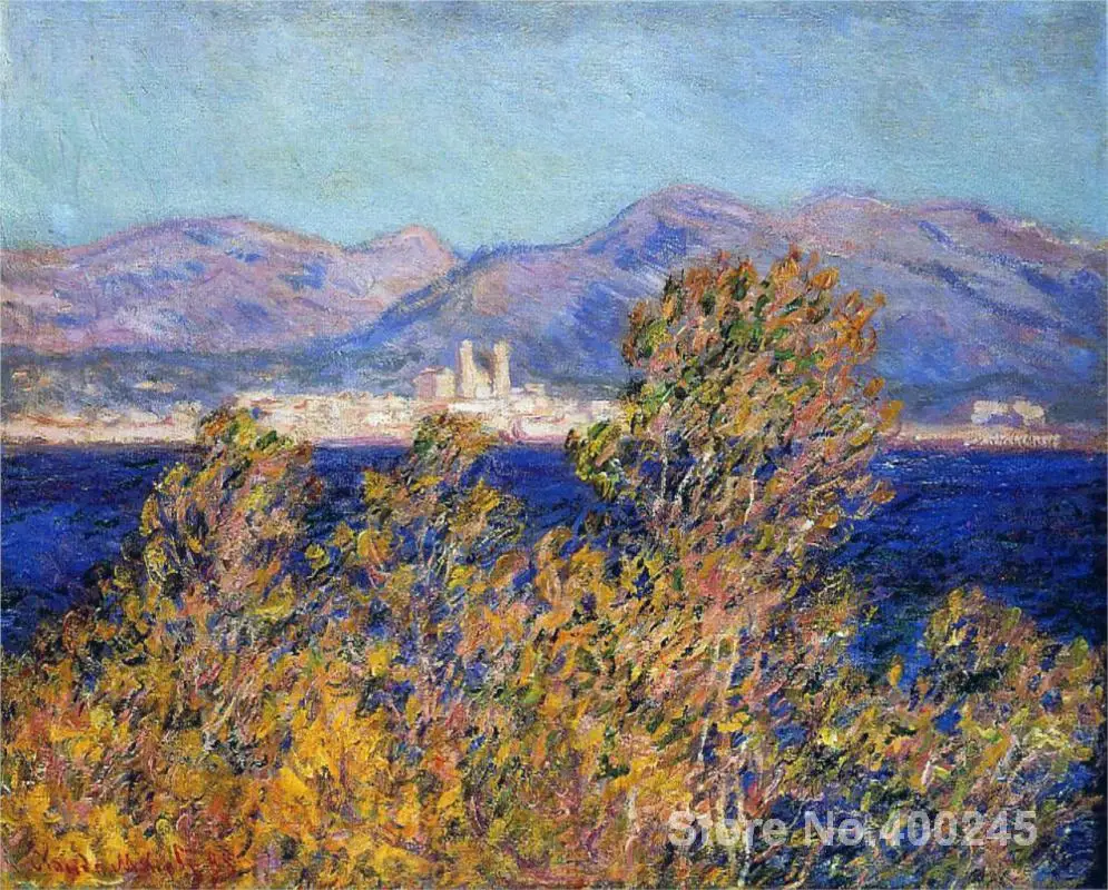 

Canvas paintings Antibes Seen from the Cape Mistral Wind 188 Claude Monet Art reproduction High quality Hand painted