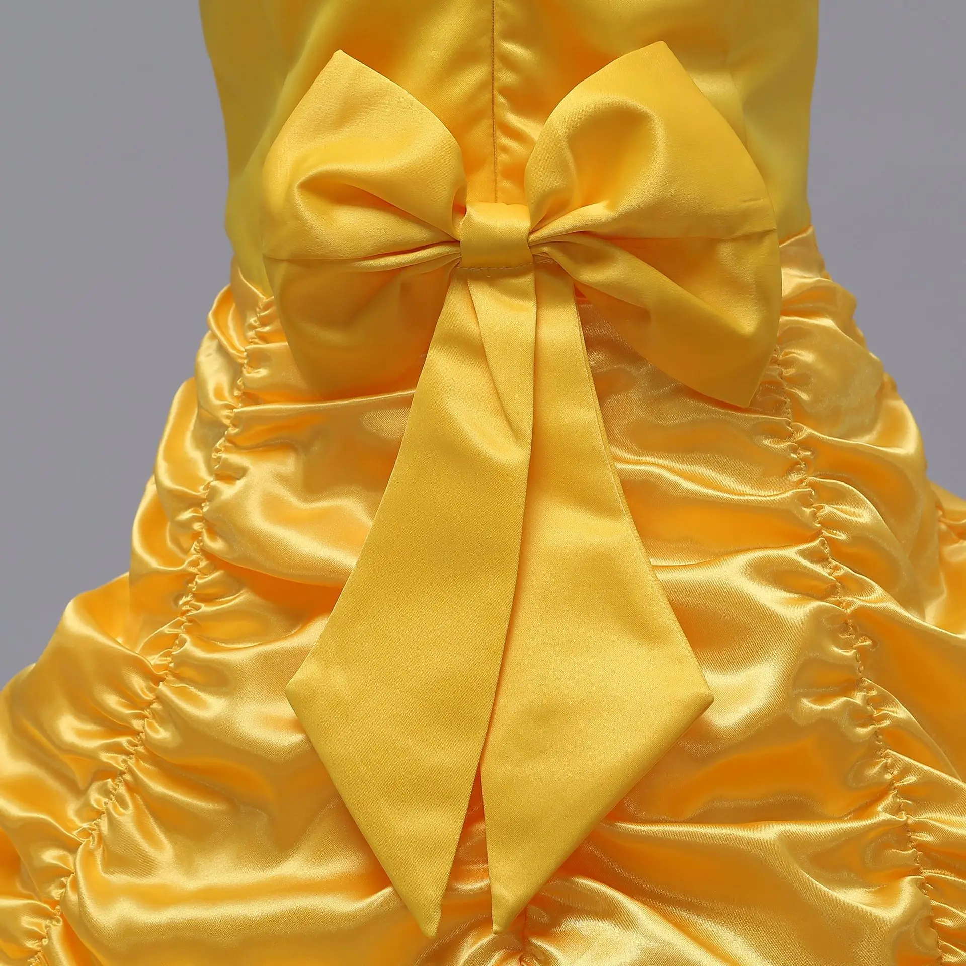 Beauty and the Beast Belle Cosplay Costume Princess Children's Dress Halloween Girls Masquerade Birthday Party Bow-knot |