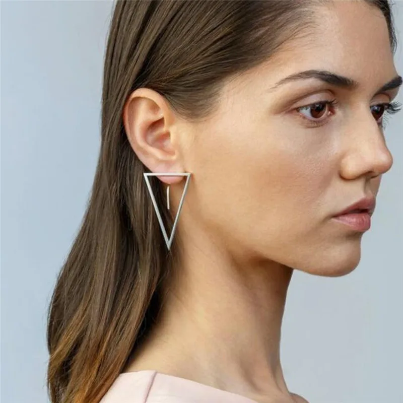 Personality Geometric Jewelry Hollow Out Inverted Triangle Fashion Earring Gift For Women Girls #290941 | Украшения и аксессуары