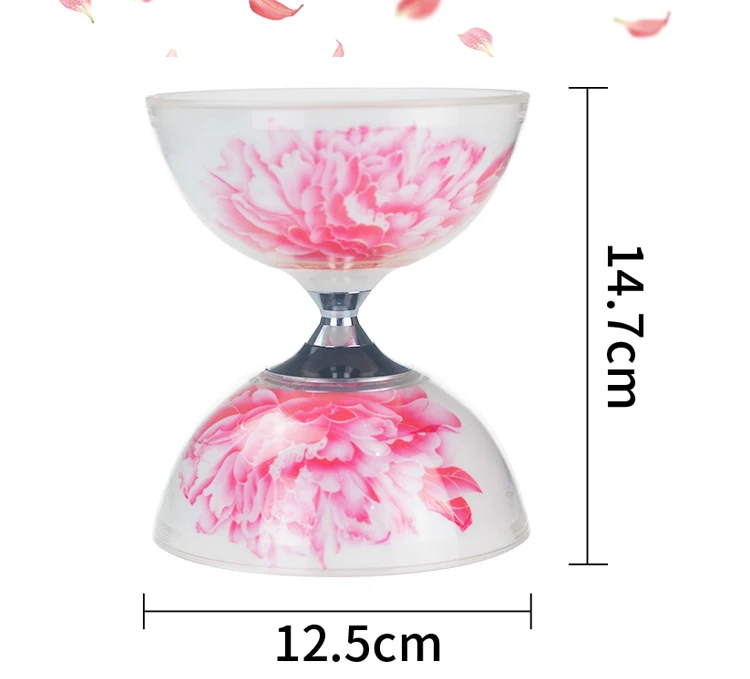 Хуалин flowersdiabolo 5-подшипники Игрушки Для Жонглирования Профессиональный пион Diabolo комплект упаковки с веревочной сумкой