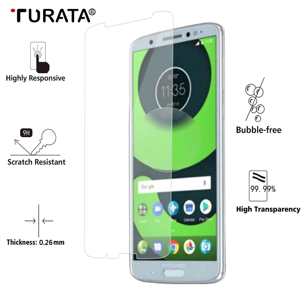 Turata полное покрытие закаленное Стекло для MOTO g6plus 0.26 мм Экран Protector Высокая