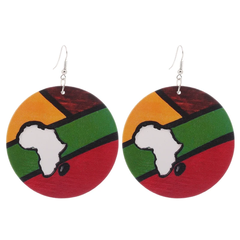 12 Pairs Good Quality Wood Earrings African Woman Wooden Brincos Round Pendant 6cm/2.36'' E262 | Украшения и аксессуары
