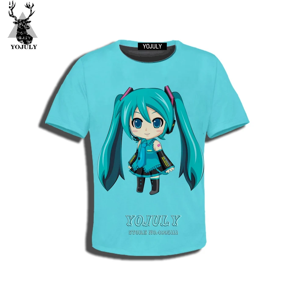 YOJULY/Детская Повседневная футболка с 3D принтом аниме для девочек, Vocaloid Hatsune Miku Kawaii летняя футболка одежда для мальчиков и девочек C35 - Цвет: 10