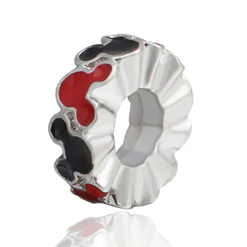 European Charms Beads Enamel Crown Tree Dolphin Bear Mickey Hearts Crystal Fit Brand Bangles for Women Handmade | Украшения и