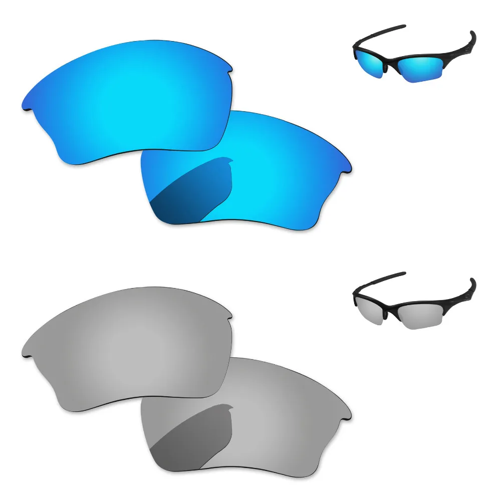 

Хромированные серебристые и синие 2 пары зеркальные поляризованные Сменные линзы для полукуртки XLJ солнцезащитные очки 100% UVA & UVB защита