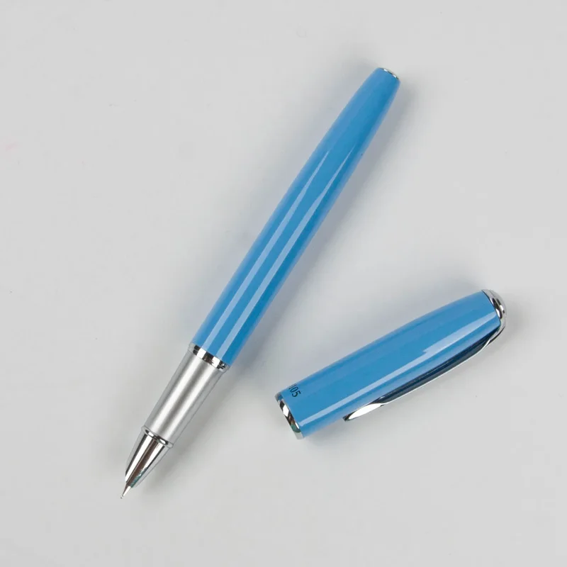 

High Quality silvery 0.38mm Metal Fine Nib Fountain Pen 9105 luxury Pens Office School Supplies