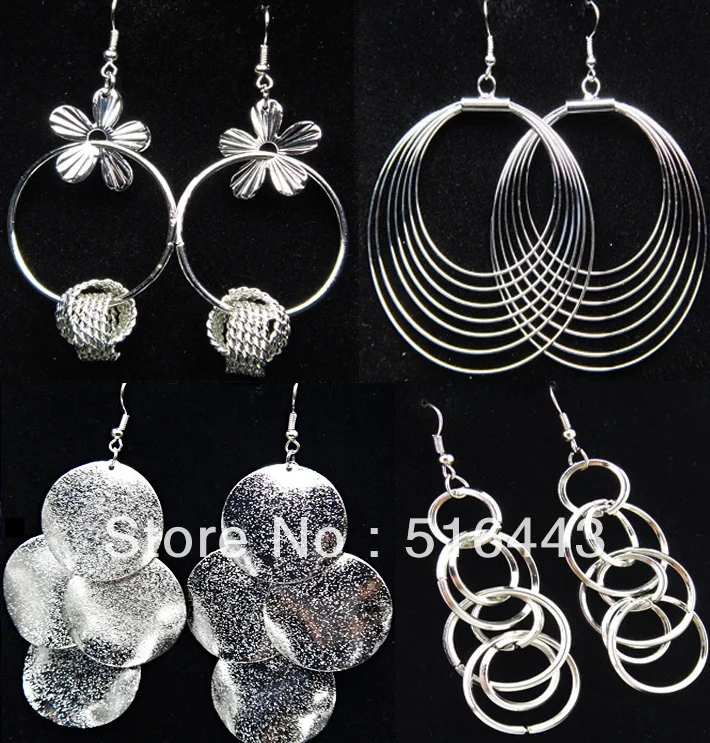 Новые шармы с посеребренным покрытием 10 пар женские серьги подвески оптовая