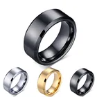 Кольцо из титановой нержавеющей стали для мужчин и женщин, ювелирное изделие с двойным Скосом черного и серебряного цвета, свадебные аксессуары