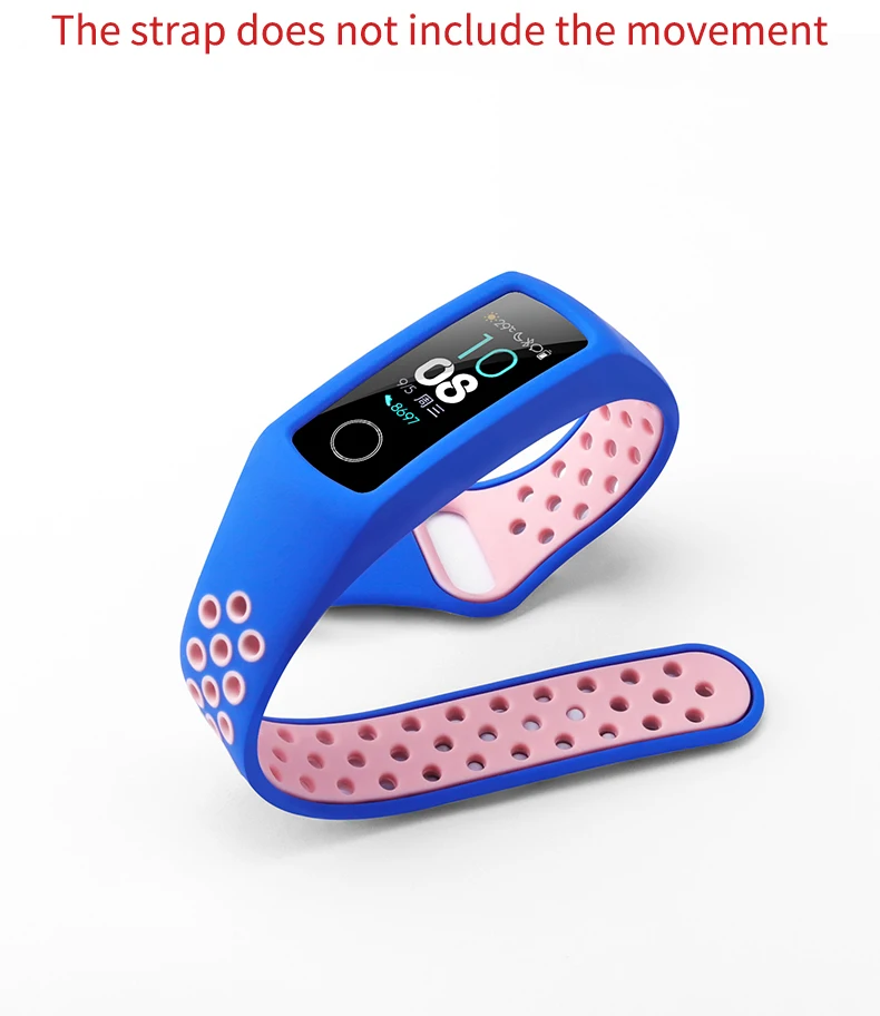 Два-Цвет мягкий силиконовый ремешок для honor band 4/5/3 спортивный ремешок пористый вентиляции Цветной браслет honor band 4 ремень