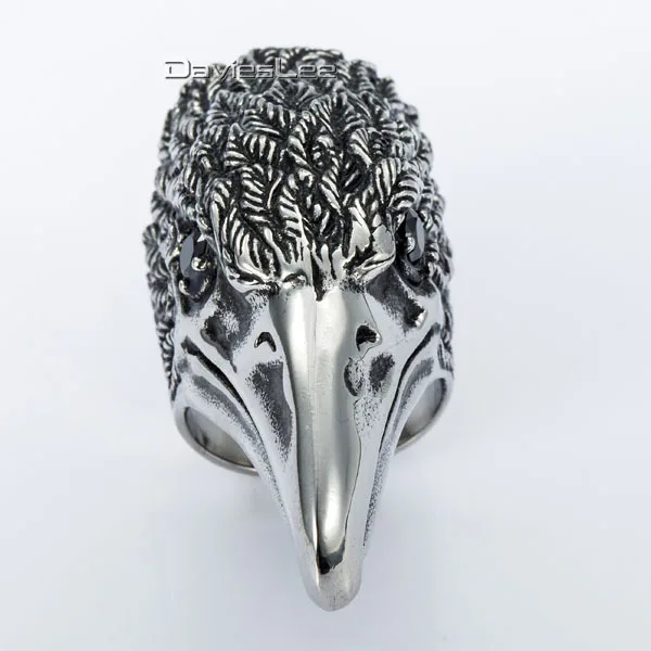 Уникальный подарок орел ястреб рок-н-ролл хип-хоп черный серебряный тон