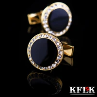 kflk jewelry french shirt cufflink for mens brand designer cuffs link button male gold high quality luxury wedding guests