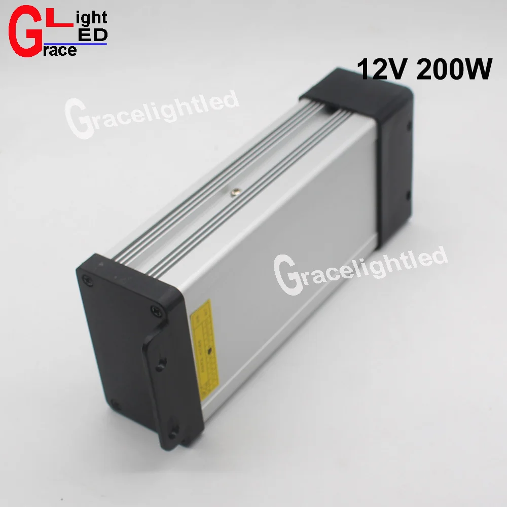 DC12V LED наружный непромокаемый источник питания 16.7A 200 Вт СВЕТОДИОДНЫЙ Драйвер