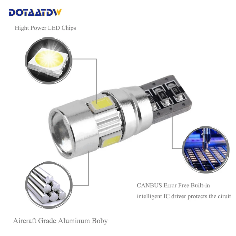 DOTAATDW 1x T10 W5W 168 192 Canbus светодиодный автомобильный номерной знак для Chevrolet Cruze Camaro