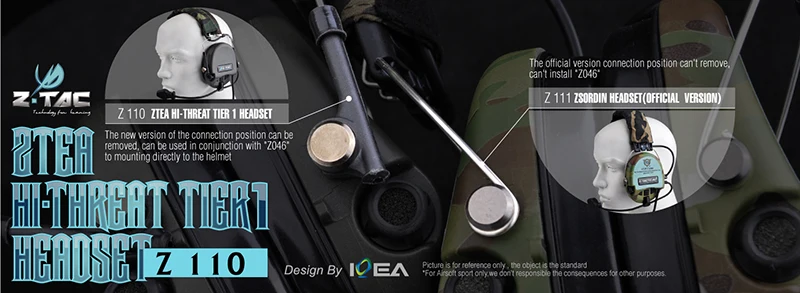 Z-TAC тактическая гарнитура TEA Release Hi-Threat уровень шумоподавления стрельба наушники страйкбол тактическая гарнитура Z110