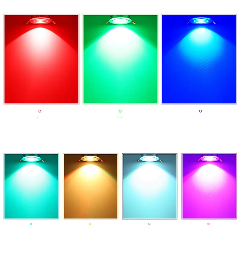 Светодиодный светильник RGB, 5 Вт, 10 Вт, 15 Вт, светодиодный панельный светильник, светодиодный встраиваемый потолочный светильник, с пультом дистанционного управления, для спальни, KTV, коридора отеля