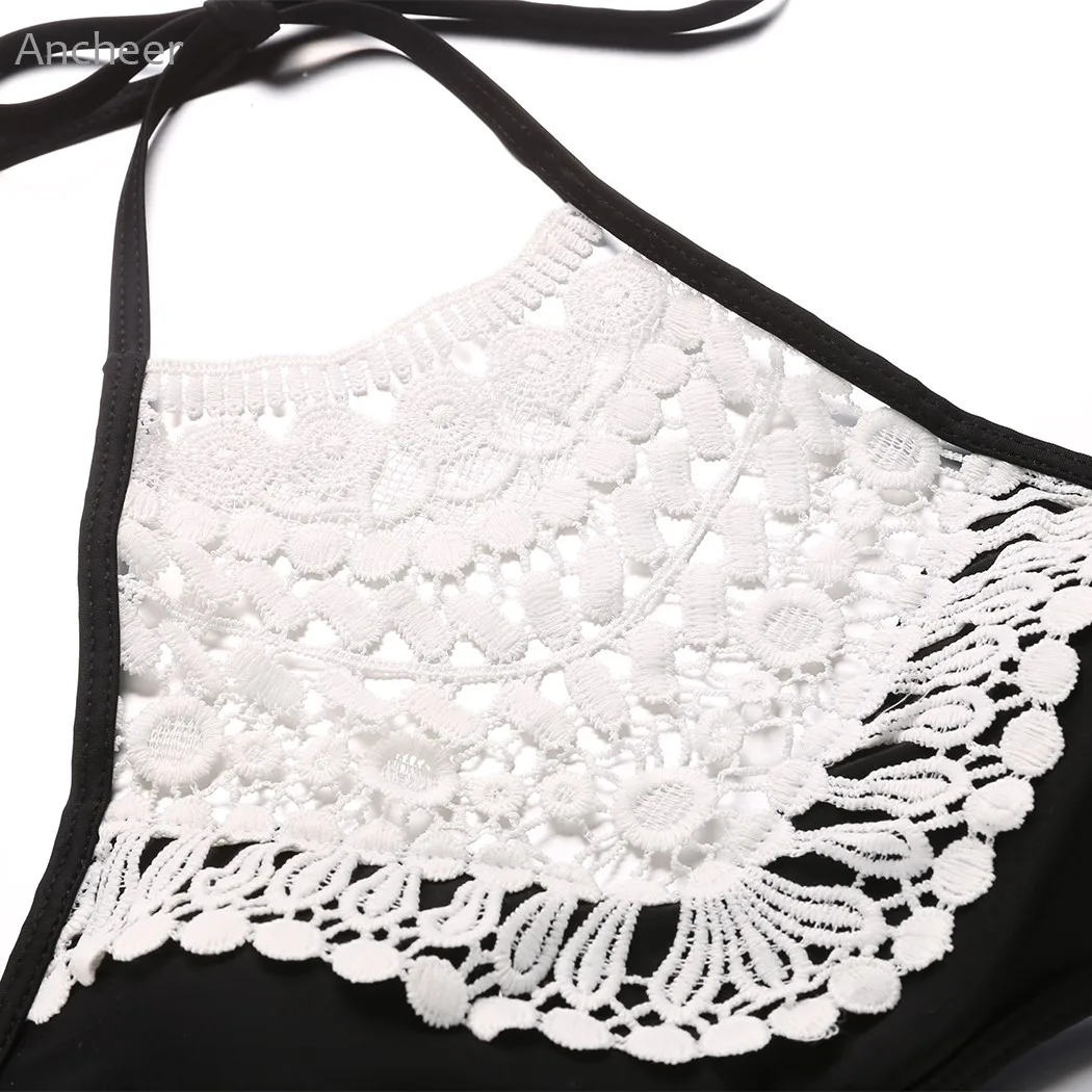 2018 сексуальное бикини со шнуровкой крючком женский купальник с высоким горлом