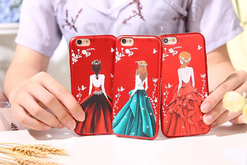 SYCASE Новый Окрашенные с тиснением алмазный наконечник ТПУ Телефон shell для huawei 8X 8C 8