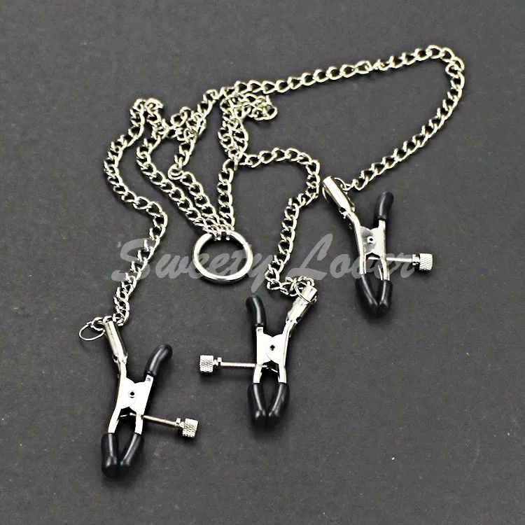 Секс продукты металлический ниппель Зажимы с цепочкой из нержавеющей стали