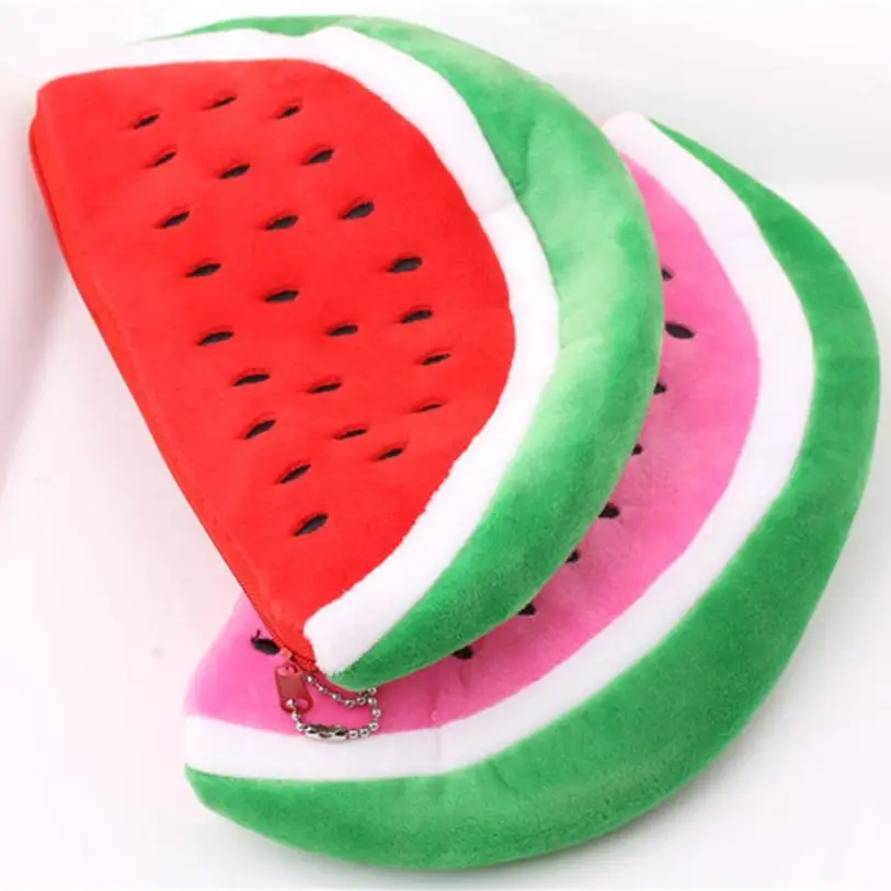 Милый плюшевый арбузный Кошелек для монет кошелек пенал плюшевая большая сумка