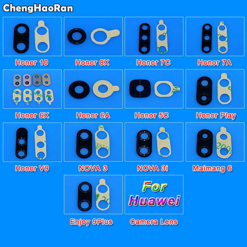 ChengHaoRan для Huawei Honor 10 8X 7C 7A 6X 6A 5C V9 Play NOVA 3 3i Maimang 6 задняя камера стеклянный объектив с