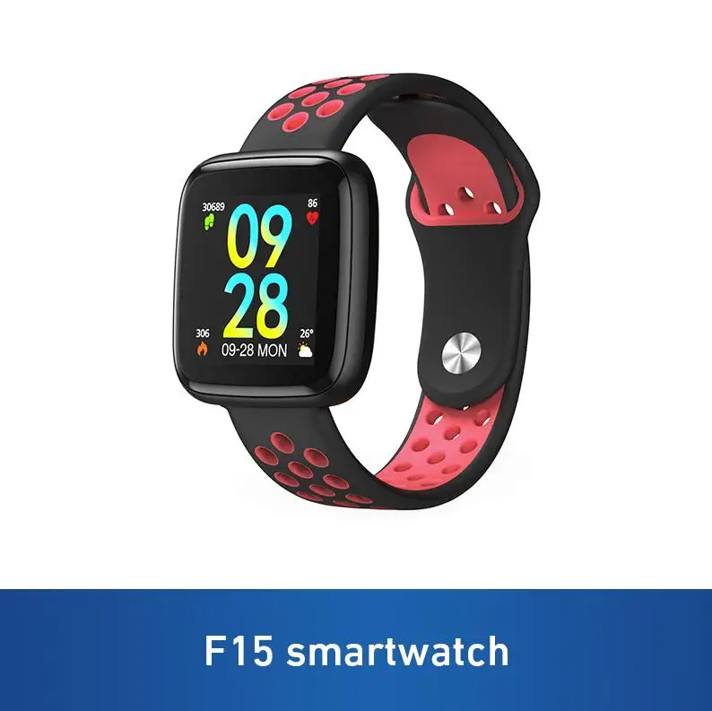 F15 red Diggro N88 F15 Смарт часы IP68 водонепроницаемый цветной экран монитор сердечного ритма кровяного давления сменный Браслет для Android IOS - Цвет: F15 red