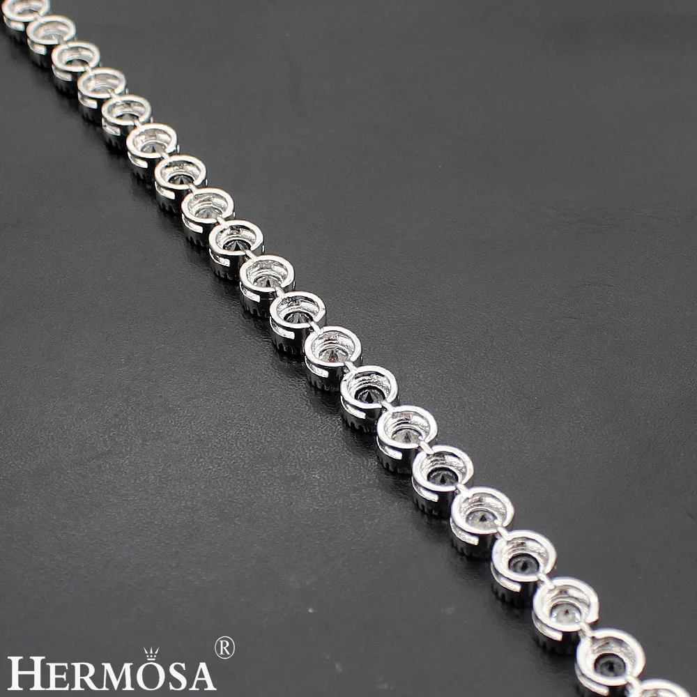 Hermosa ювелирные изделия круглые черные браслеты серебристого цвета из оникса 7