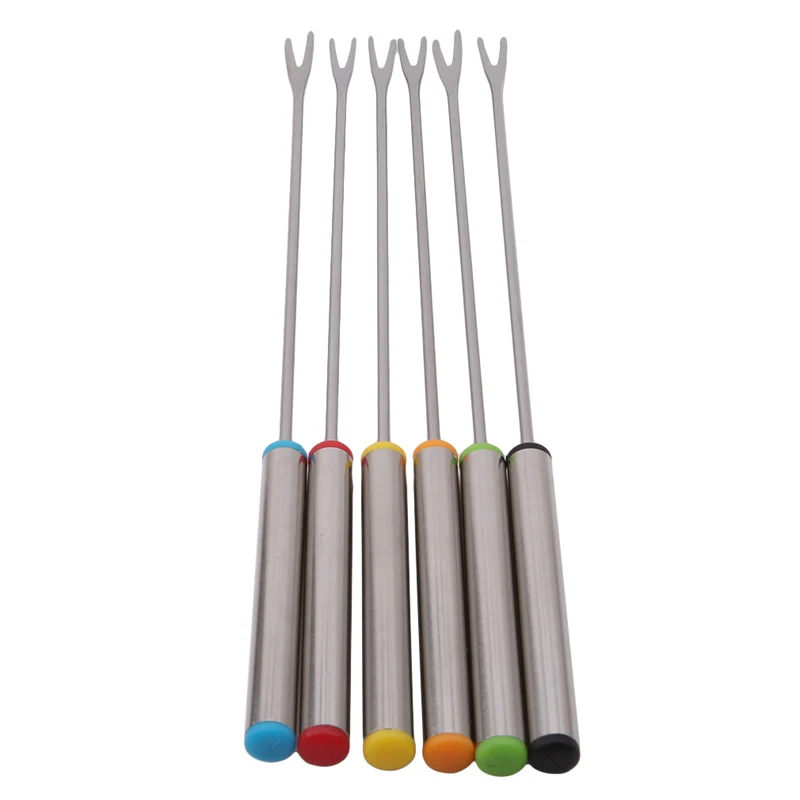 6 шт./компл. вилка для шоколада из нержавеющей стали фруктов и десертов|Вилки| |