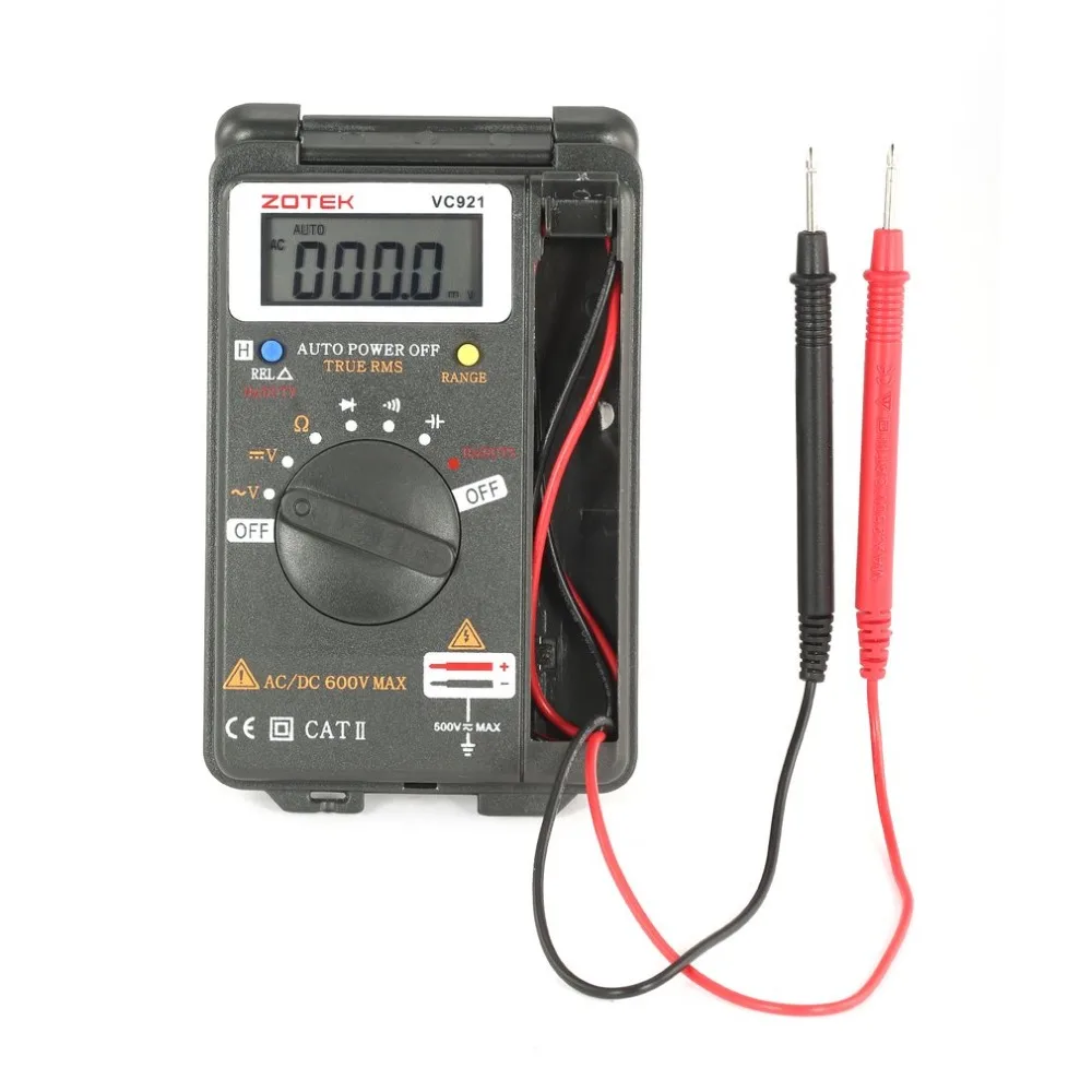 ZOTEK VC921 4000 отсчетов ЖК-цифровой мультиметр карманный Авто диапазон DC AC напряжение ом измеритель непрерывности диода измеритель непрерывности тестер