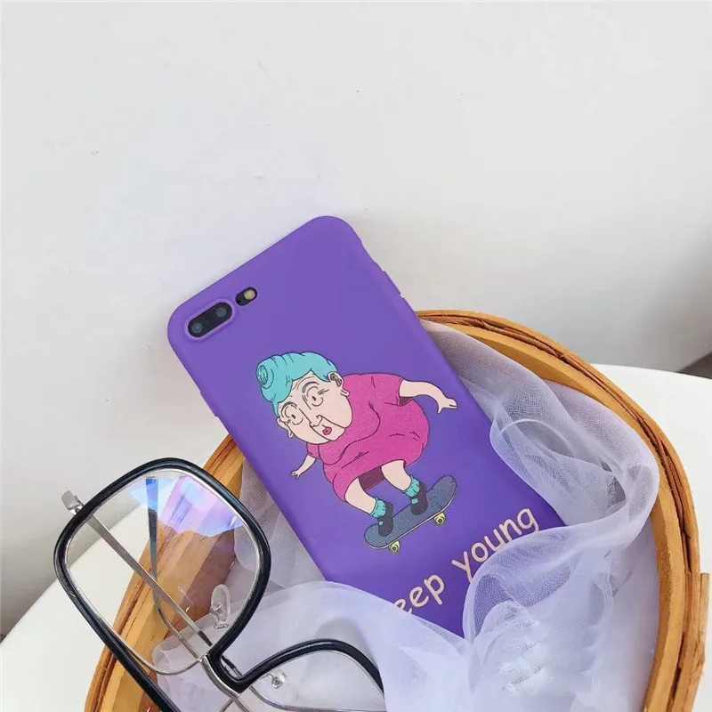 GYKZ Чехлы для скейтборда пожилых девушек чехол iPhone XS MAX XR X 7 8 6 6s Plus Мягкий телефона