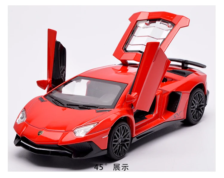 1:32 модель автомобиля Aventador LP750-4 литья под давлением спортивный автомобиль со звуком светильник сплав игрушечный автомобиль с инерционным подарки для детей