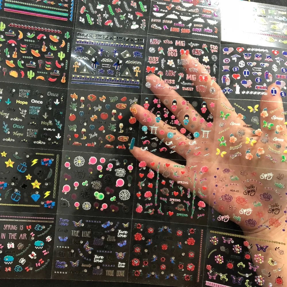30 листов/набор блестящие стразы/алмаз/камень дизайн ногтей наклейки 2021 новый