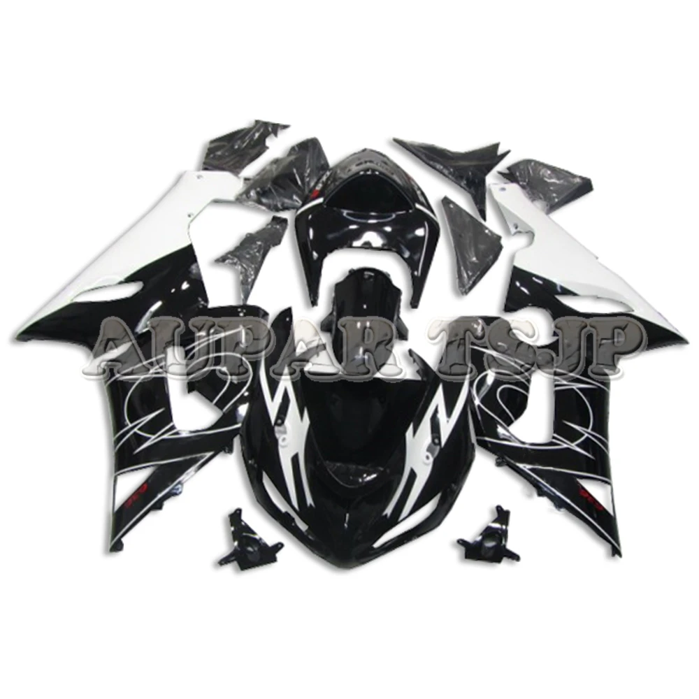 Черный и белый снижает Мотоцикл Обтекатели для Kawasaki ZX6R ZX636 2005 2006 636 05 06 ABS впрыск