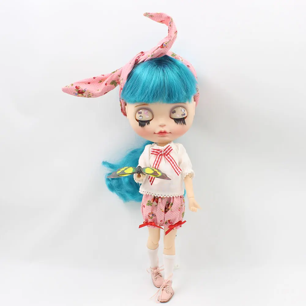 Наряды для девочек Blyth doll, костюм карамельного цвета, в том числе пышные брюки, одежда со средним рукавом, повязка на голову и носки для 1/6 года, BJD