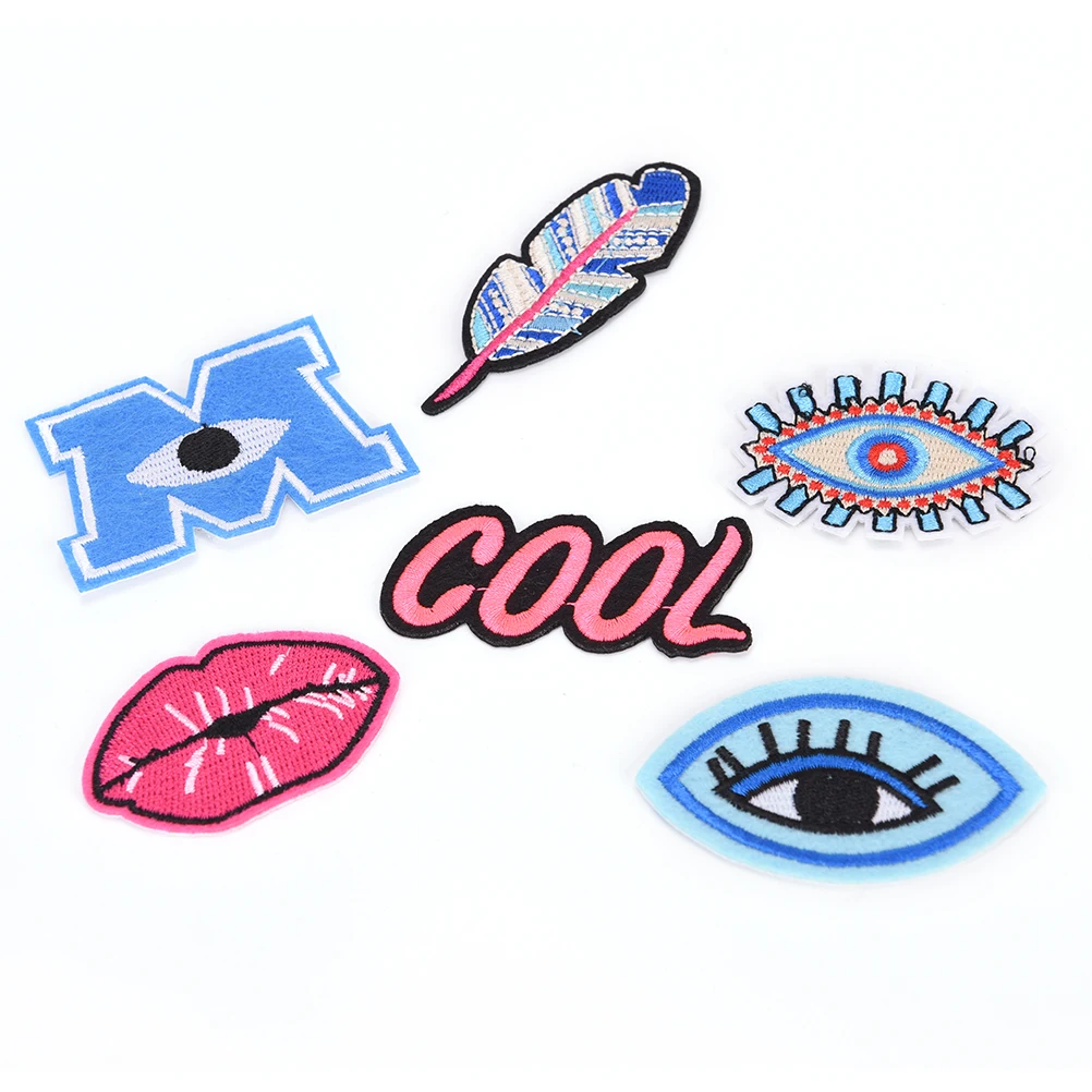 Высокое качество 6 шт./компл. сексуальные глаза губы Вышивка Патчи Сделай Сам