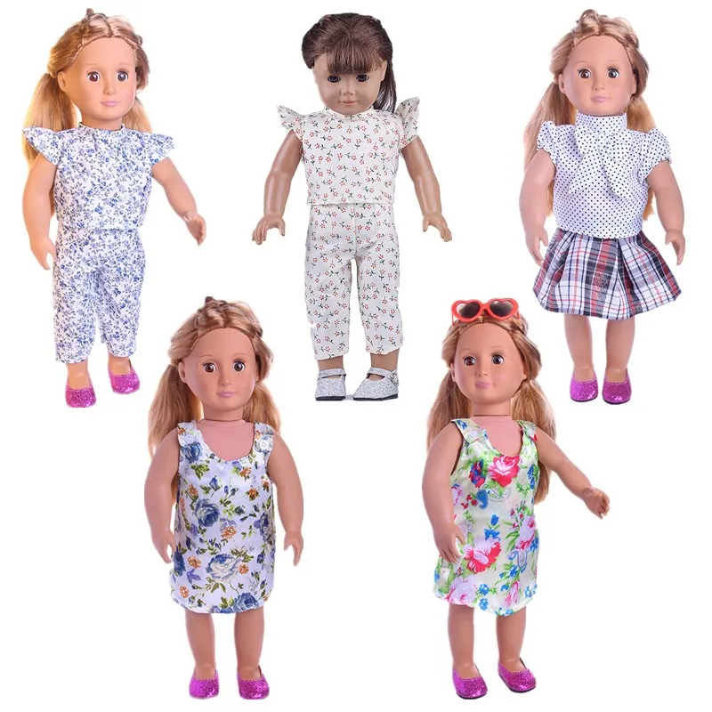 

LUCKDOLL Новая повседневная одежда разных стилей, подходит для 18 дюймов, американская кукла 43 см, аксессуары для одежды, игрушки для девочек, пок...
