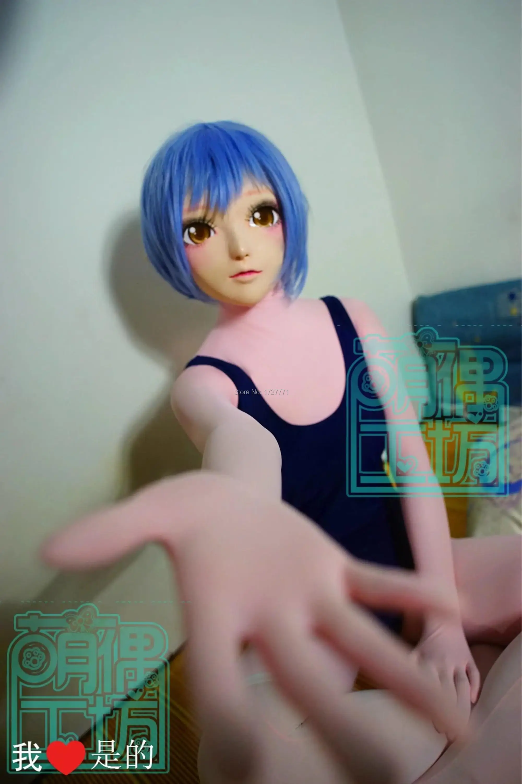 (B 4) Наивысшее качество ручной работы женские половинки косплей с маской для лица