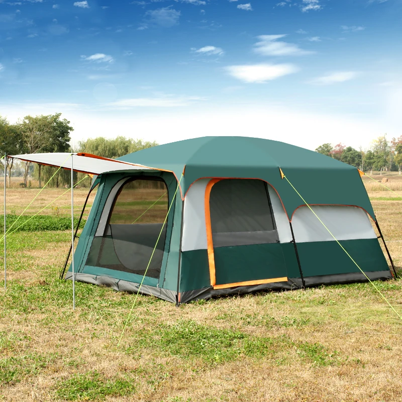 Preise Neue Ultra Doppel Schicht 8-12 Person Verwenden Stroung Wasserdicht Winddicht Familie Party Camping Zelt